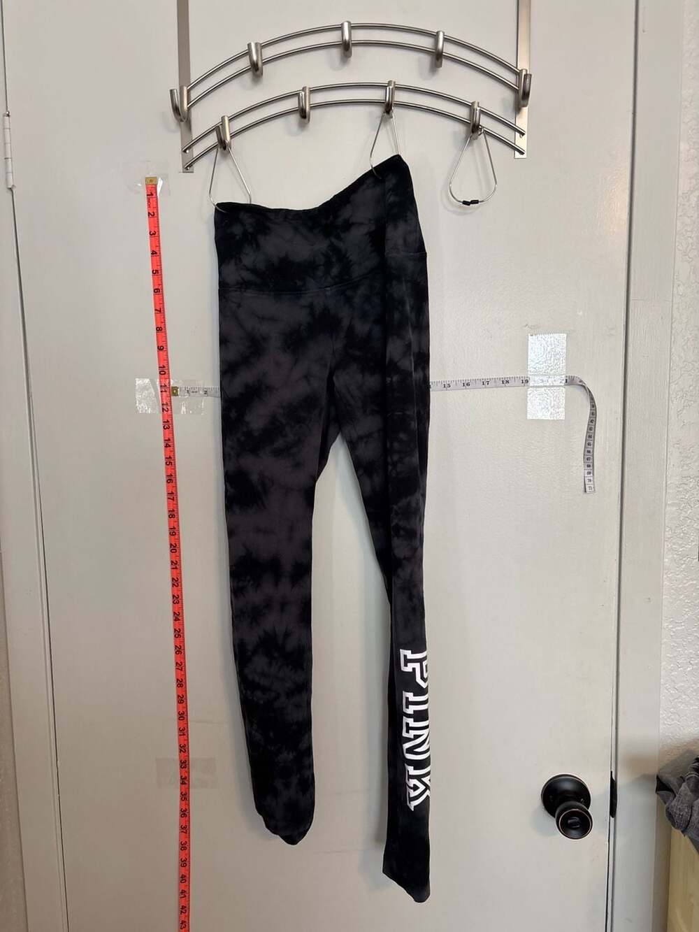 Victoria's Secret PINK Yoga Tie Dye High-Waist Cotton Leggings Black Gray XS